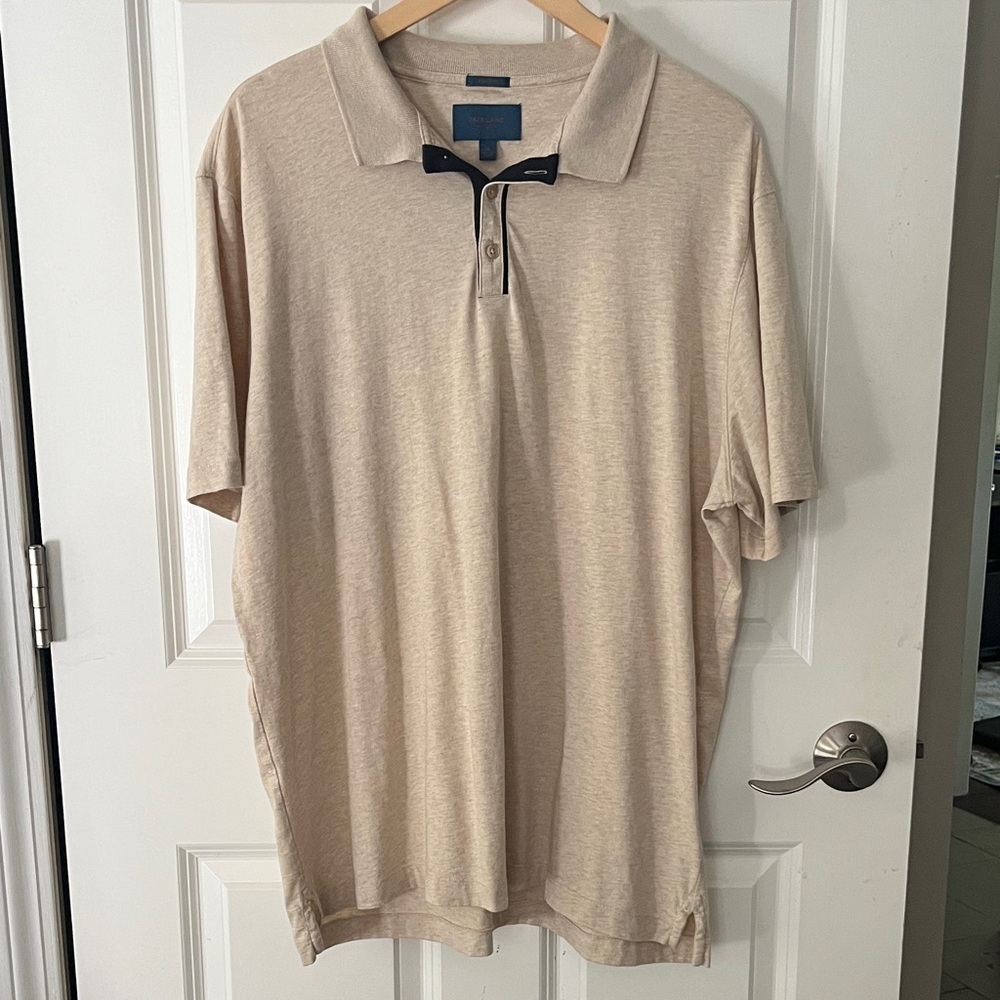 Fairlane 100% Pima Cotton Polo Shirt Heathered tan sz XL short sleeve